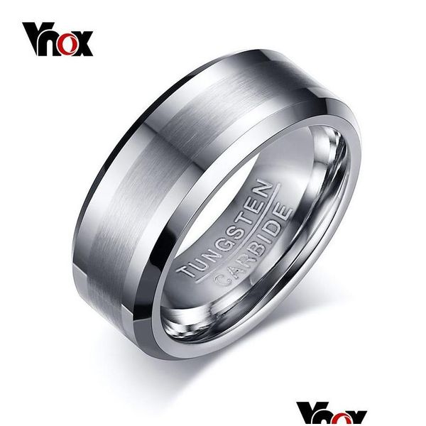 Bandringe Vnox Klassischer 100% Wolframkarbidring für Männer Hochzeitsschmuck Kein Rosttropfen T190624 Lieferung Dhiuk