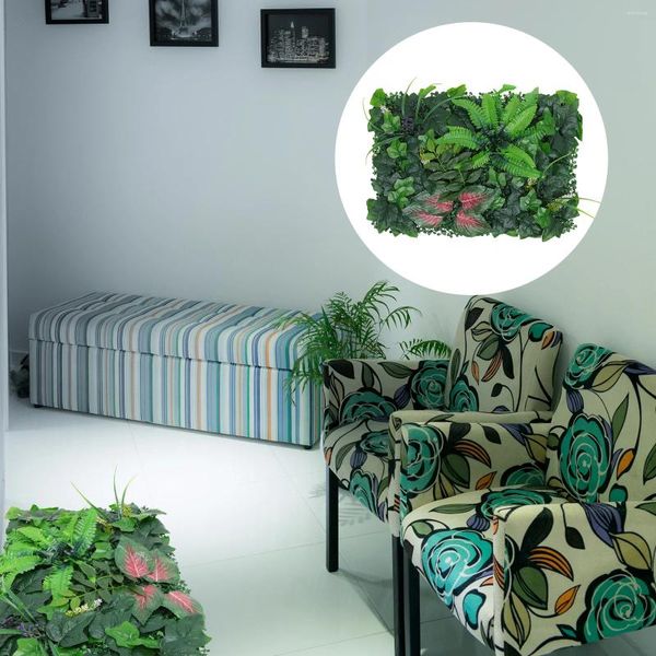 Flores decorativas decoração de parede verde falso painel de planta pano de fundo simulado cerca vegetação falsa com folhas plantas artificiais ao ar livre