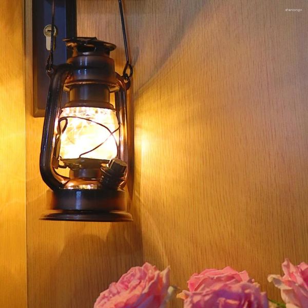 Luci notturne Lampade a sospensione in cherosene europeo vintage portatili all'ingrosso per l'arredamento del bar della camera da letto, campeggio all'aperto