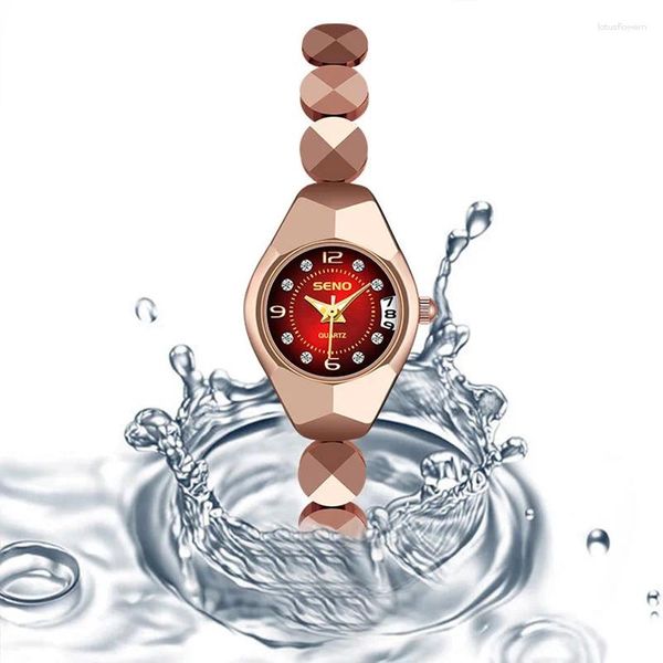 Bilek saatleri klasik paslanmaz çelik moda kadınlar kuvars izle lüks mücevher Sevgililer Günü Drop relogio feminino için hediye