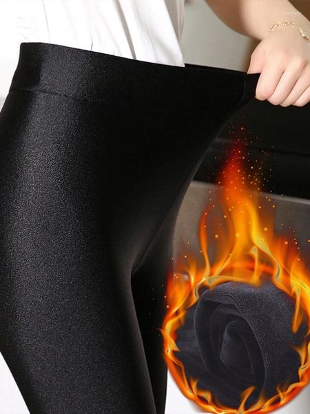 Damen-Leggings, Thermo-Frauen, Winter, warm, hell, hohe Taille, Elastizität, Strumpfhosen, verschleißfest, schlanke, dünne 9-Punkte-Hosen für Damen, sexy Leggings