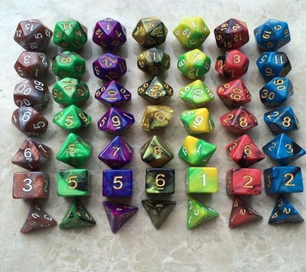 Conjunto inteiro de filé para jogos de entretenimento, dados digitais multifacetados, jogos de tabuleiro, suprimentos para festa d4 d6 d8 d10 d10 d12 d20 trpg game8472907