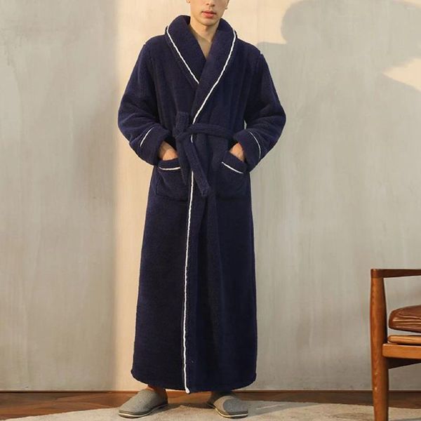 Homens sleepwear homens outono inverno acolchoado manga longa espessamento quente robe para homens mais gordura tamanho luz luxo roupão venda casa roupas