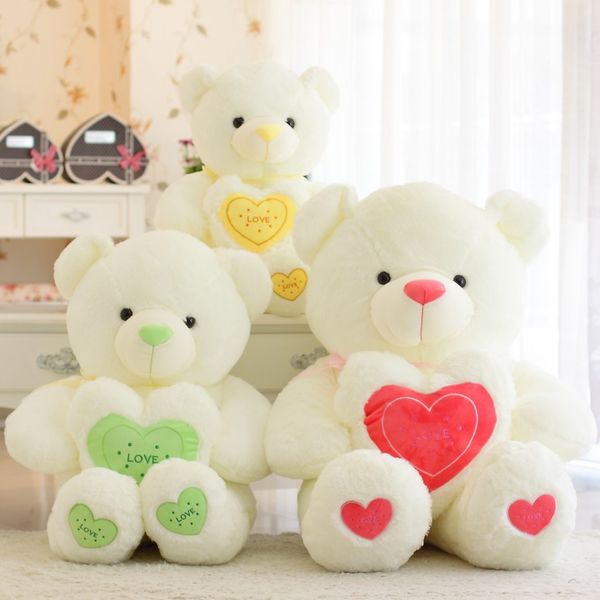 60CM New Kawaii Teddy Bear Plush Toy LOVE Heart hugging Bear Children's Plush Toy Valentine's Day Gift