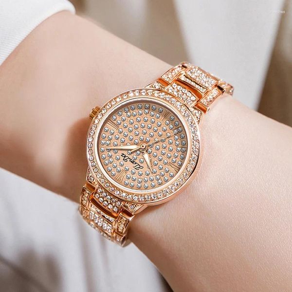 Orologi da polso JLANDA Orologio al quarzo con diamanti bianchi di moda di marca per donna Orologi impermeabili in acciaio inossidabile di alta qualità Relogio Feminino