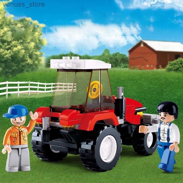 Blocchi 2021 Cartoon Creative Farm Series Farmer Tractor Building Bocks City Classic Giocattoli educativi per bambini Regali di compleanno per bambini R231208