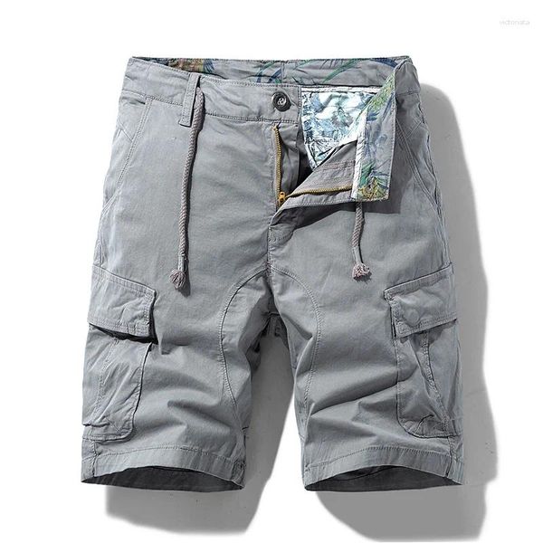Pantaloncini da uomo 2023 Cargo Cotone Per Abbigliamento Maschile Abiti Estivi Casual Bermuda Homme Lavoretti di Carico Sponde Di Verde Streetwear Z416