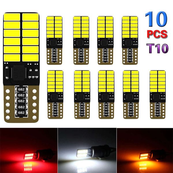 NOVOS 10PCS T10 LED AUTO LABRES CARROS DE W5W CANBUS 4014 24SMD 6000K Diodos emissores de luz Independente Bulbo Excelente Production White