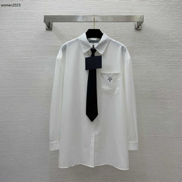 Camisa feminina luxuosa marca feminina moda carta logotipo menina manga longa gravata blusa botão vestuário superior de alta qualidade lazer senhoras cardigan dez 09