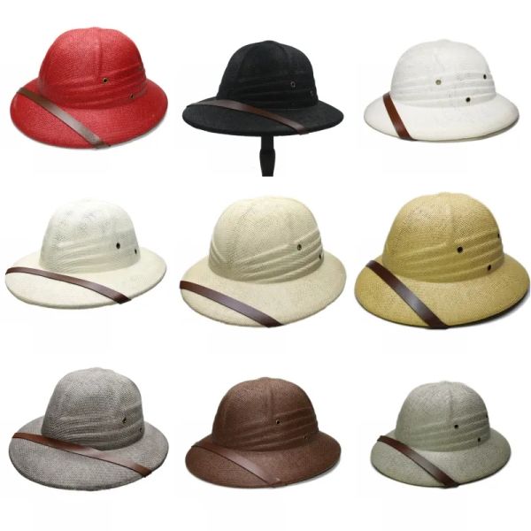 Детский соломенный шлем Toquilla, пробковая шляпа от солнца для мальчиков и девочек, армейская кепка для родителей и детей, купольная кепка для сафари, джунглей, шахтерская кепка, BJ