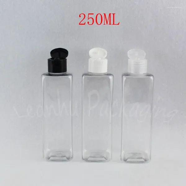 Garrafas de armazenamento 250ml garrafa de plástico quadrada transparente 250cc recipiente cosmético vazio embalagem de shampoo/loção (28 tamanhos)