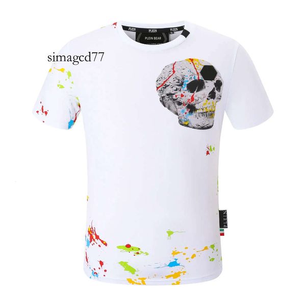 CAMICIA da uomo T-shirt firmata Uomo T BEAR Magliette Plain Designer Pleins designer Philipps Phillip Marchio di abbigliamento Strass PP Skull Uomo T-SHIRT ROUND N 242