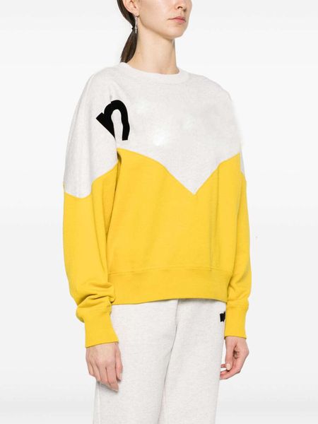 Neues heißes Sweatshirt 24AW Isabel Marants Designer-Hoodie-Sweatshirt aus Baumwolle, klassischer Stil, Farbblock, Buchstabe Gelb, lockerer Pullover für Damen, langärmeliges Hoop-Pullover-Oberteil