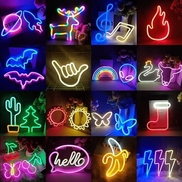 Nachtlichter-Stile, LED-Neonlicht-Zeichen für Kinderzimmer, Kinder, Schlafzimmer, Party, Hochzeit, Dekoration, Wandkunst, Lampe, Weihnachtsgeschenk, Nachtlicht2664