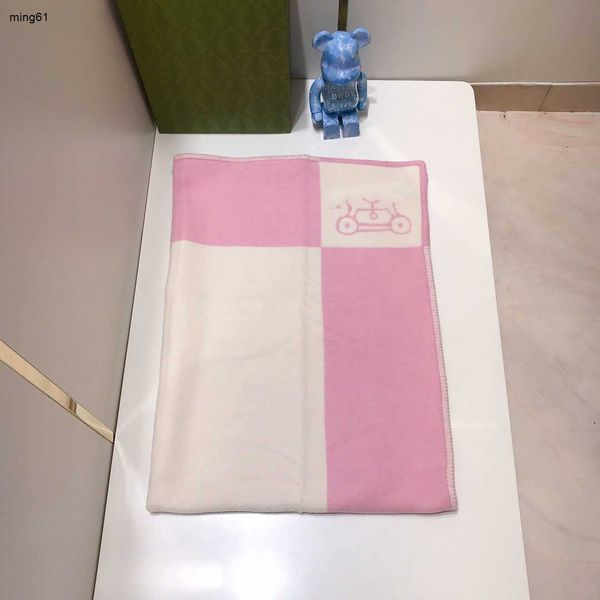 Брендовое детское дизайнерское одеяло в клетку, контрастного цвета, дизайн для новорожденного, размер 136*90 см, зимнее детское вязаное одеяло Dec05