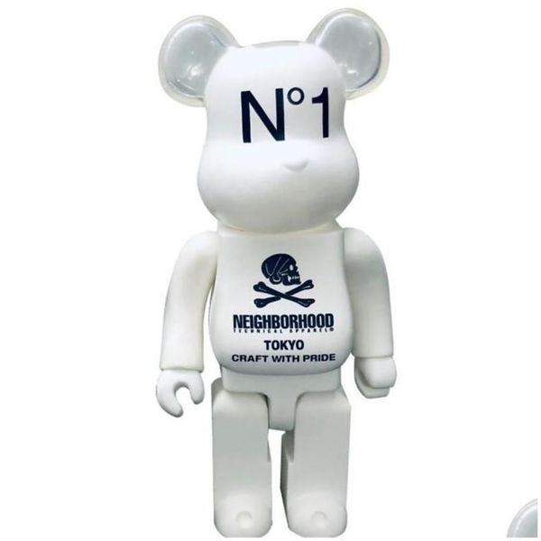 Киноигры 400% 28 см Bearbrick Evade Glue Skl Фигурки белого и черного медведя игрушка для коллекционеров Художественная работа Модель украшения Drop Deliver Dhcoj