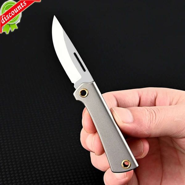 Mini faca dobrável de liga de titânio, faca afiada com lâmina afiada, chaveiro portátil, caixa de entrega expressa, faca pequena, ferramentas manuais