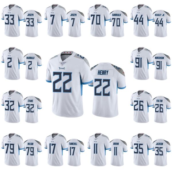 Tennesseeetitansmen #8 Marcus mariota 22 Derrick Henry 17 Ryan Tannehill 11 A.J.Brown Custom Women Youth Football Trikot