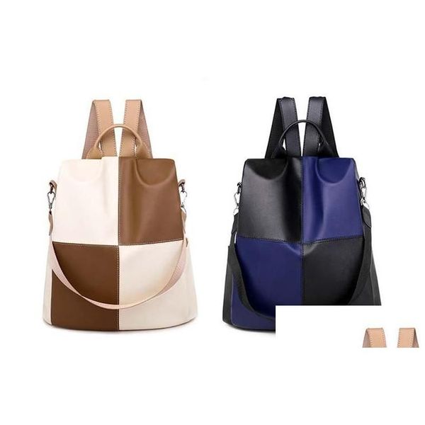 Casos de laptop mochila senhoras mochilas novo saco feminino vai com o shoder casual grande capacidade de couro macio estudante viagem drop deli otkfh