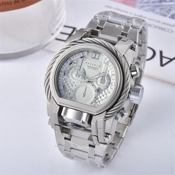 Horloges Invicible Ongeslagen BOLT ZEUS Roestvrij Staal Goud Zwart Mannen Mode Business Quartz Horloge Reloj Drop200S