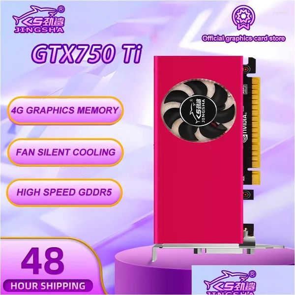 Видеокарты Jingsha Gtx 750 Ti 4 ГБ Видеокарта 750Ti Графическое оборудование Низкопрофильный кронштейн для корпуса Itx Mini Placa De Ddr5 128Bit Drop D Otzef
