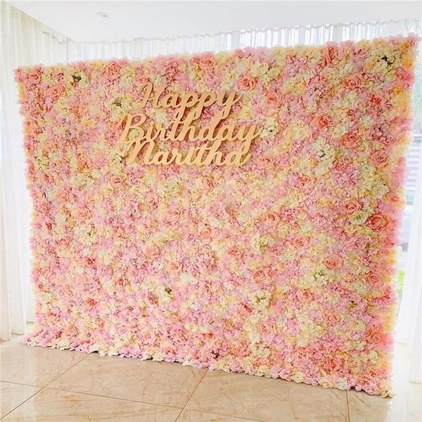 Высокое качество INS Цветочная стена 40x60 см Шелковая роза Искусственные цветы Стена для свадебной вечеринки Магазин Торговый центр Фон Decoration256N