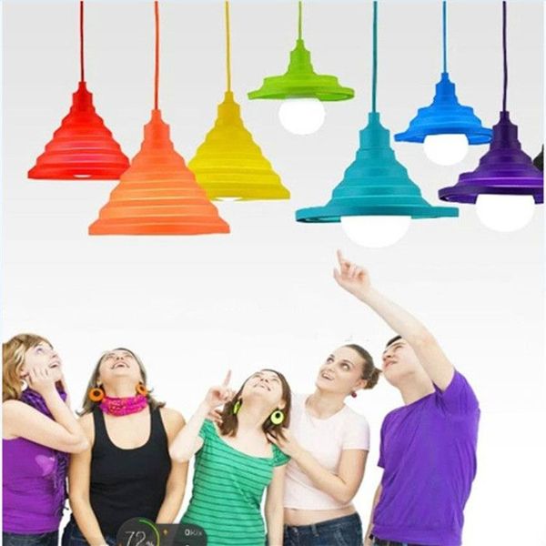 Novità Lampade a sospensione colorate in gel di silice Bar Ristorante Camere da letto Grande centro commerciale E27 Lampadario artistico Lamps214J