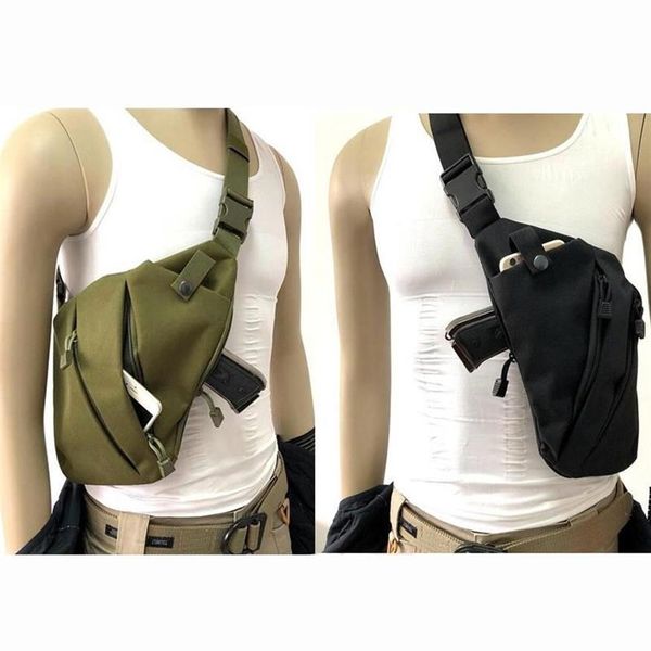 Sachen Säcke Nylon Taktische Lagerung Pistole Tragetasche Pistole Holster Rechte Linke Schulter Anti-Diebstahl Verdeckte Brust Für Radfahren Wandern255l