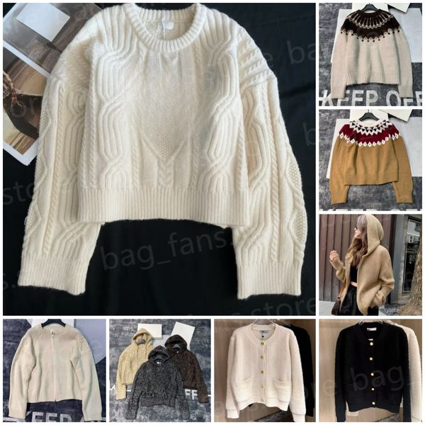 Suéteres de designer de moda de alta qualidade camisas quentes de inverno suéter de malha cardigãs femininos 24109
