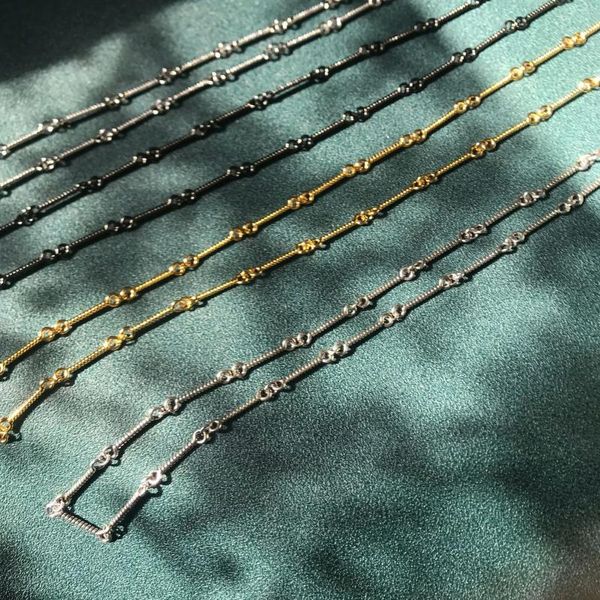 Ketten Lihua Super Coole handgedrehte Schnurkette, ultralang, 8 mm dick, plattiert, 18 Karat, mehrfarbig, DIY-Nischen-Halskette