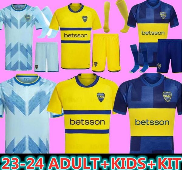 23 24 Boca Juniors Fußballtrikots 2023 2024 Fußballtrikots Erwachsene Kinderset CAVANI FERNANDEZ JANSON MEDINA VILLA BENEDETTO ZEBALLOS BLONDEL BARCO TABORDA S-XXL