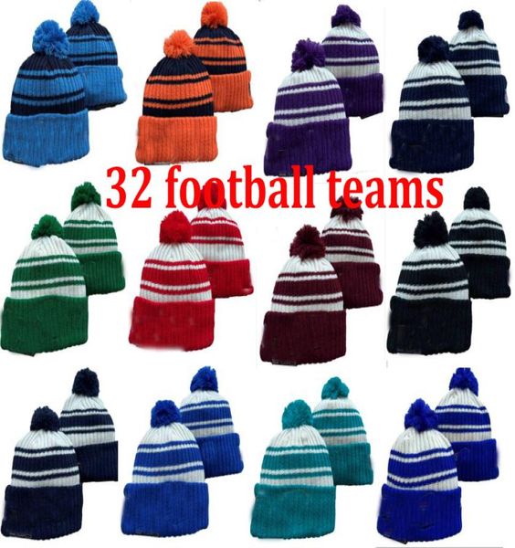 migliaia di nuovi berretti cappelli football americano 32 squadre sport berretti invernali palla lavorata a maglia spedito in tutto il mondo2937367