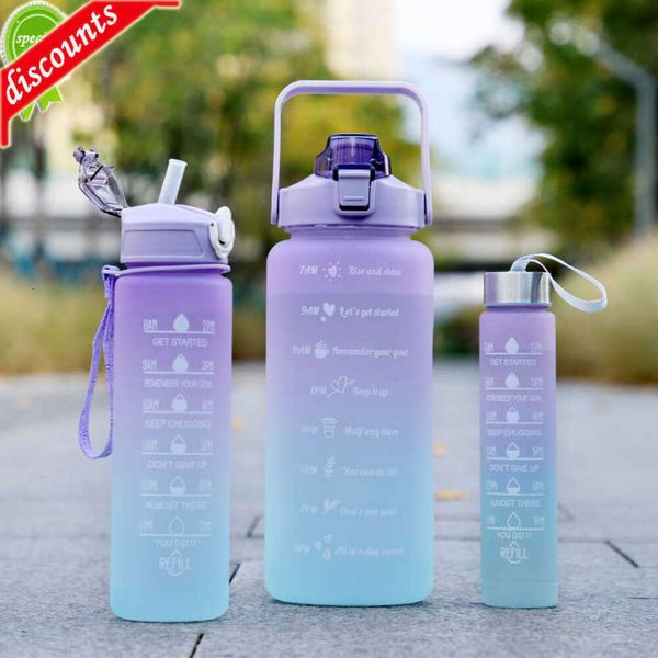 Atualizar garrafa de água motivacional garrafa de água esportiva com marcador de tempo portátil copos de plástico reutilizáveis ao ar livre viagem ginásio