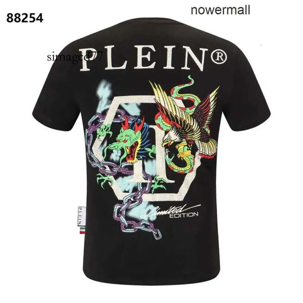 Herren Herren Designer-T-Shirt Phillip T-Shirt Plein Plain Philipps Pp Round Designer Pleins Philipps NECK SS STONES GOTHIC Rhinestone Skull Herren T-Shirts 241