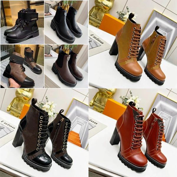 Mulheres Wonderland Flat Ranger Boot clássicos de designer Beaubourg Star Trail Boot couro de luxo Sola de borracha moda Plataforma Território Flat Ranger Bootsy Shake Boot