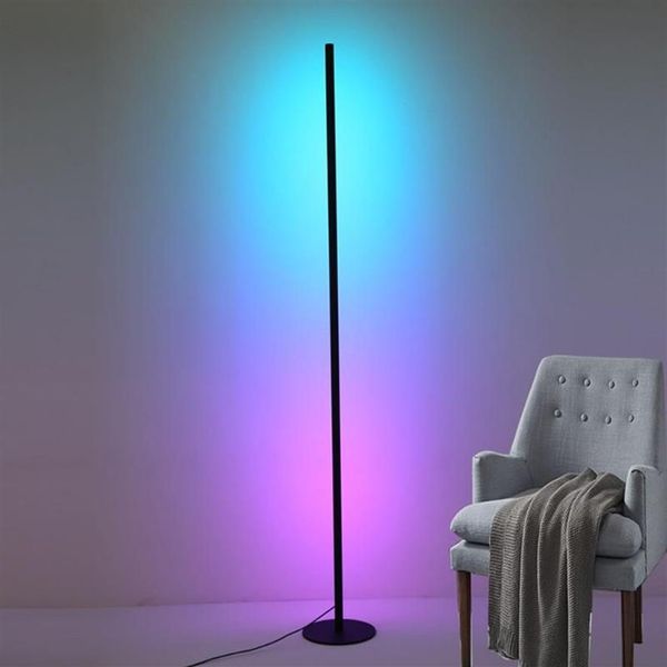 Lâmpadas de chão 80cm moderna LED lâmpada de canto RGB luz colorida controle remoto multi-modos bar sala de estar fundo de cabeceira Atmospher317p