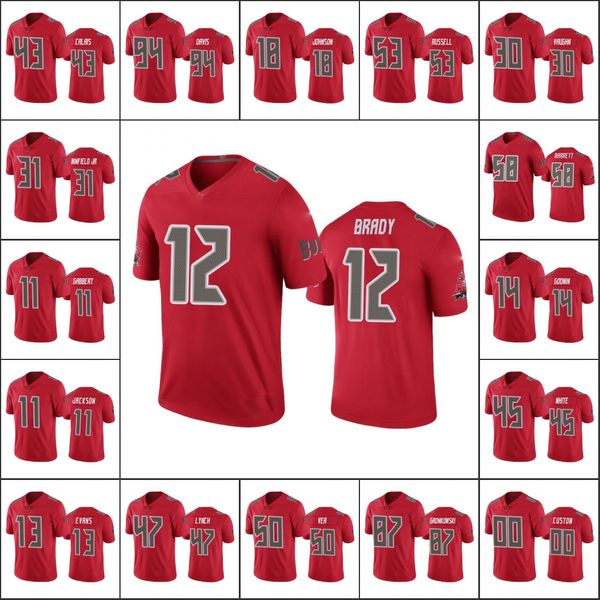 Tampa''Bay''Buccaneers''Men 87 Rob Gronkowski 45 Devin White 14 Chris Godwin 12 Tom Brady Custom Women Youth Red Jersey