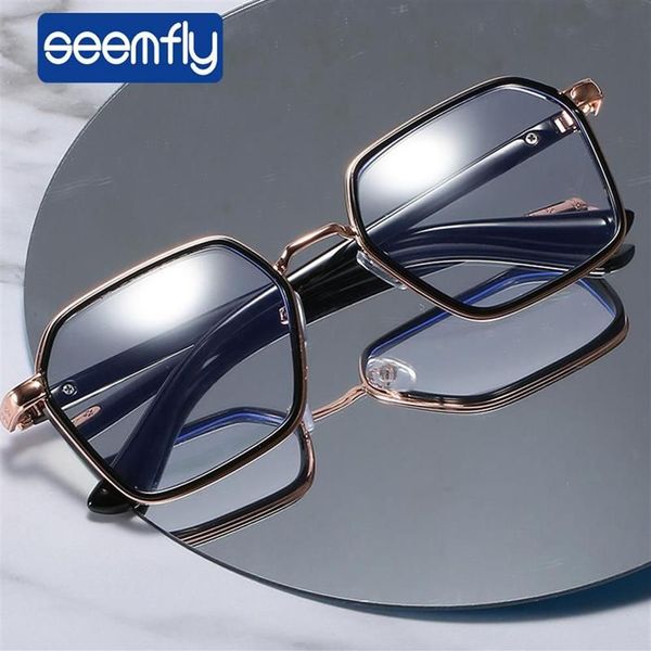 Seemfly -1 -1 5 -2 -2 5 -3 5 Occhiali miopia finiti con blocco della luce blu Uomo Donna Occhiali da vista miopi con montatura grande F221Y