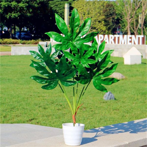 80cm 7fork Büyük Yapay Tropikal Ağaç Sahte Plastik Tesis Şubesi Büyük Yeşil Palmiye Ağacı Monstera Yeşillik Sonbahar Ev Dekoru205b