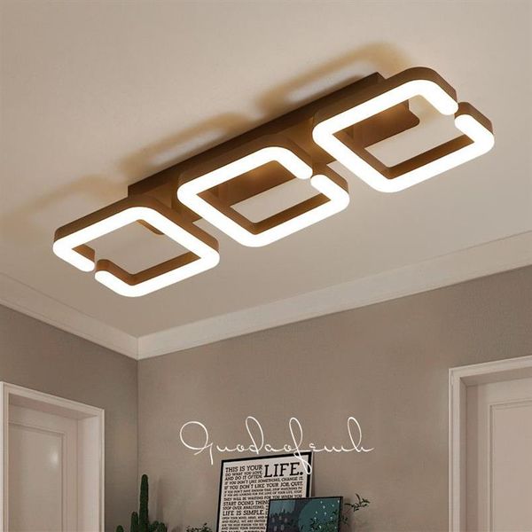 Moderno lampadario a led accendino da soffitto per soggiorno camera da letto Lamparas Techo apparecchio di illuminazione AC220V colore caffè finito2977