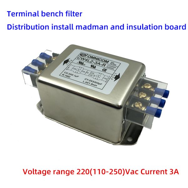 CW4L2-20A-S Filtro di alimentazione 20A 220 V CA Filtro EMI monofase Tipo con bullone a vite