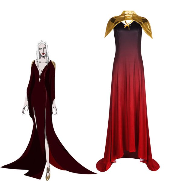 Costume cosplay di Devil's City, vestito rosso da vampiro, costume cosplay della regina vampira Camilla, costume da spettacolo di Halloween