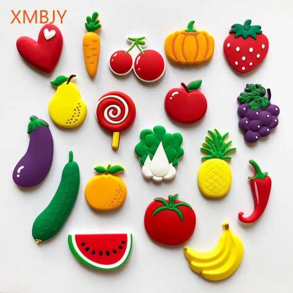 Imãs de geladeira Gota Bonito PVC Fruta Geladeira Ímã Adesivo Crianças Educação Dos Desenhos Animados Vegetal Imã Whiteboard Vara Magnética 231208