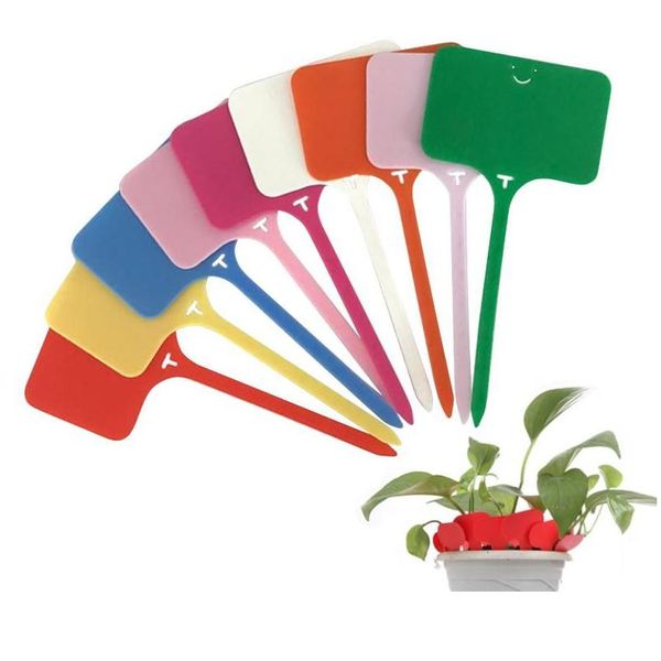 Altre forniture da giardino Forniture da giardino 100 pezzi T-Type Marcatori per piante Etichetta per vaso Fioriera Etichette colorate addensate per verdure Plast impermeabile Dhpqu