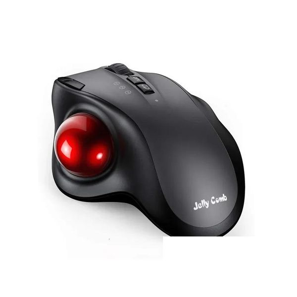 Ratos Bluetooth Mouse Recarregável 2.4G Usb Sem Fio Ergonômico Trackball Para Computador 1000 1600 1800 Dpi 231208 Drop Delivery Computadores Otryo