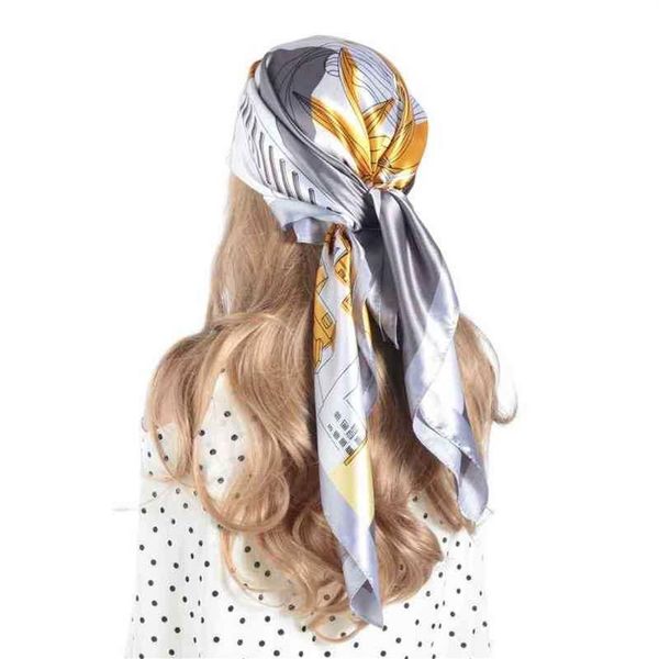 Lenços lenço de seda primavera e verão novo estilo acessórios foulard cetim bandana cheveux pescoço hijab lenço designer j220907237z