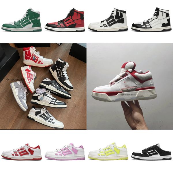 NUOVE AMRI SKEL TOP HI Sneakers BANDANA Primavera Sneaker Uomo Donna Scarpe casual Designer Scarpa bassa Ossa in pelle Applique Tomaia EVA Plantare Sport4