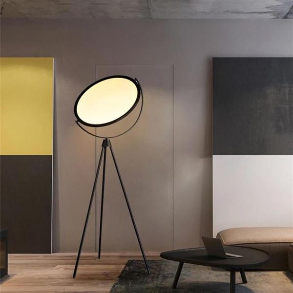 Lampade da terra Lampada a LED Superloon Designer italiano Creativo Semplice Nero bianco Treppiede Regolabile Studio Night Stand320a