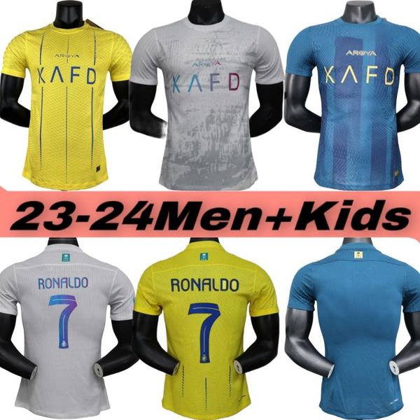 2023 2024 Riyadh Victory Maglia da calcio n. 7 Maglia Ronaldo Maglia da calcio della Lega Saudita 10 Mane Abito da uomo e da donna per bambini adulti 23-24 Maglia da club Thailandia 1:1