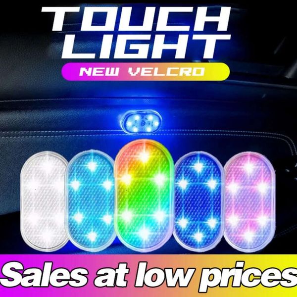 Novo 1pc interior do carro 5v iluminação led dedo sensor de toque atração led carga usb 6 lâmpadas teto teto lâmpada leitura luz da porta